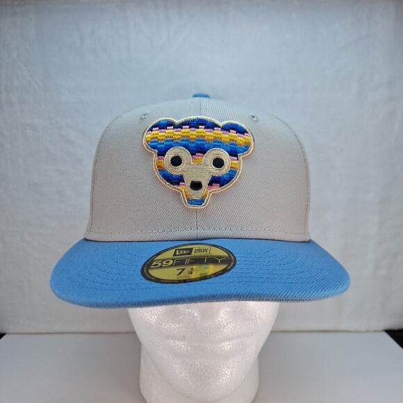 New Era 59Fifty Chicago Cubs Fitted Hat Cap 7 1/4 BEACHFRONT MLB - Picture 1 of 7